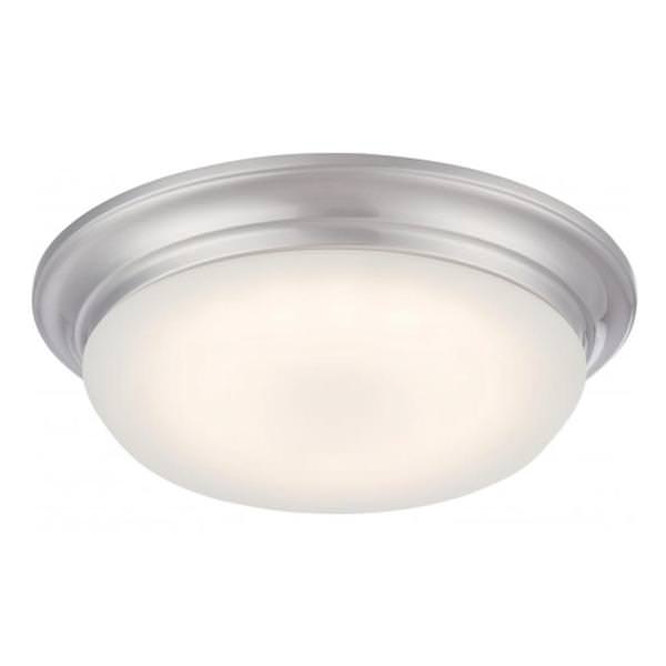 11" 18 watt 120 volt 3000K Natural White Brushed Nickel Frosted Glass Shade LED Ceiling Light Fixture