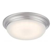 Nuvo Lighting 11" 18 watt 120 volt 3000K Natural White Brushed Nickel Frosted Glass Shade LED Ceiling Light Fixture
