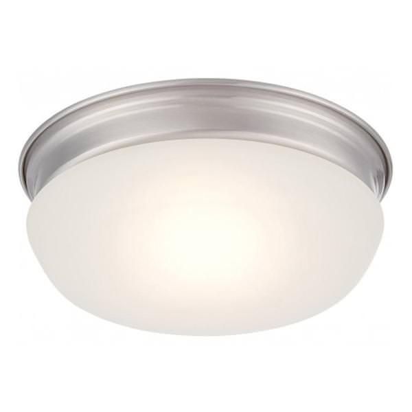 8" 18 watt 120 volt 3000K Natural White Brushed Nickel Frosted Glass Shade LED Ceiling Light Fixture