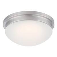 Nuvo Lighting 12" 18 watt 120 volt 3000K Natural White Brushed Nickel Frosted Glass Shade LED Ceiling Light Fixture
