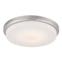 Nuvo Lighting 13" 18 watt 120 volt 3000K Brushed Nickel Opal Frosted Glass Shade LED Ceiling Light Fixture