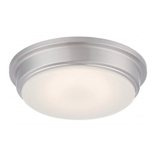 13" 18 watt 120 volt 3000K Natural White Brushed Nickel Frosted Glass Shade LED Ceiling Light Fixture