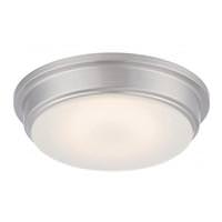 Nuvo Lighting 13" 18 watt 120 volt 3000K Natural White Brushed Nickel Frosted Glass Shade LED Ceiling Light Fixture