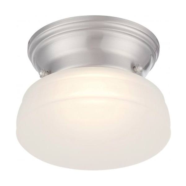 12 watt 120 volt 6" 3000K Natural White Brushed Nickel Frosted Glass Shade LED Ceiling Light Fixture