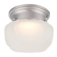 Nuvo Lighting 12 watt 120 volt 6" Natural White Round Brushed Nickel Frosted Glass Shade LED Ceiling Light Fixture