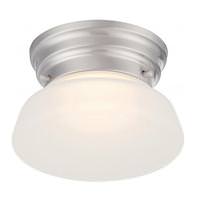 Nuvo Lighting 12 watt 120 volt 6" Brushed Nickel Frosted Glass Shade LED Ceiling Light Fixture