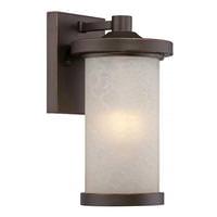 View 1 Light 9.8 watt 120 volt Mahogany Bronze Satin Amber Glass Shade 2700K LED Outdoor Wall Sconce