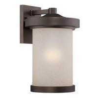 View 1 Light 9.8 watt 120 volt Mahogany Bronze Satin Amber Glass Shade 2700K LED Outdoor Wall Sconce