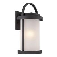 Nuvo Lighting 1 Light 9.8 watt 120 volt Textured Black Antique White Glass Shade 2700K LED Outdoor Wall Sconce