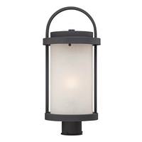 View 1 Light 9.8 watt 2700K Textured Black Antique White Glass Shade LED Outdoor Post Top Lantern Fixture