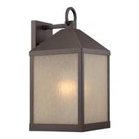 Nuvo Lighting 1 Light 9.8 watt 120 volt Mahogany Bronze Sanded Tea Stain Glass Shade 2700K LED Outdoor Wall Sconce