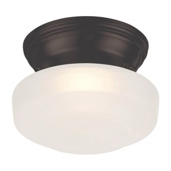 6" 12 watt 120 volt 3000K Natural White Mahogany Bronze Frosted Glass Shade LED Ceiling Light Fixture