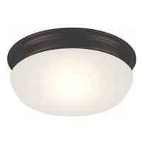 Nuvo Lighting 8" 18 watt 120 volt 3000K Natural White Mahogany Bronze Frosted Glass Shade LED Ceiling Light Fixture