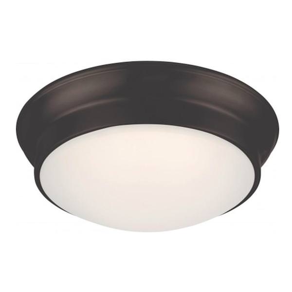 12" 18 watt 120 volt 3000K Mahogany Bronze Frosted Glass Shade LED Ceiling Light Fixture