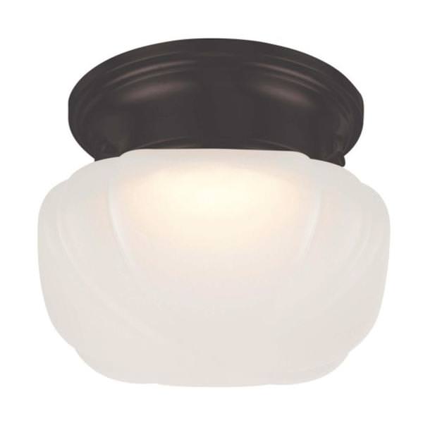 12 watt 120 volt 6" Mahogany Bronze Frosted Glass Shade LED Ceiling Light Fixture