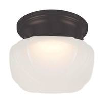 Nuvo Lighting 12 watt 120 volt 6" Mahogany Bronze Frosted Glass Shade LED Ceiling Light Fixture