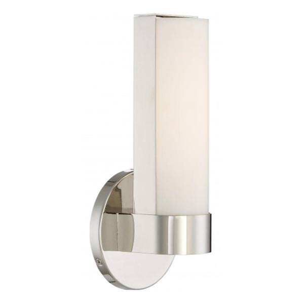 1 Module Polished Nickel White Acrylic Shade Wall Light Fixture
