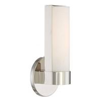 View 1 Module Polished Nickel White Acrylic Shade Wall Light Fixture