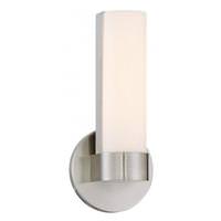 View 1 Module Brushed Nickel White Acrylic Shade Wall Light Fixture
