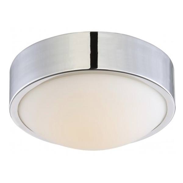 9" 16 watt 120 volt 2700K Polished Nickel White Glass Shade LED Ceiling Light Fixture