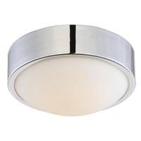View 9" 16 watt 120 volt 2700K Polished Nickel White Glass Shade LED Ceiling Light Fixture