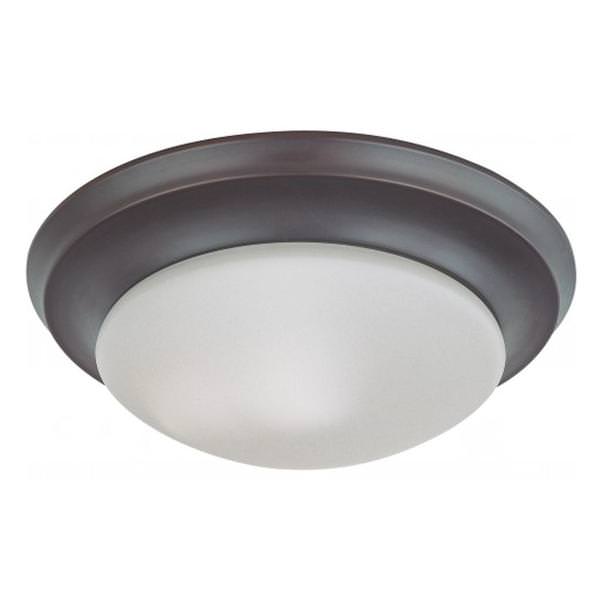 12" 18 watt 120/277 volt 3000K Mahogany Bronze Frosted Glass Shade Dimmable LED Ceiling Light Fixture