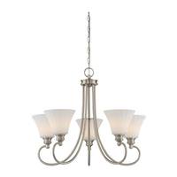 View 5 Light 60 watt 3000K Natural White Brushed Nickel Dimmable LED Chandelier