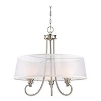 View 3 Light Brushed Nickel Frosted Fluted Glass Shades LED Pendant Light Fixture