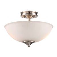 Nuvo Lighting 13" 24 watt 120 volt 3000K Natural White Brushed Nickel Frosted Fluted Glass Shade LED Ceiling Light Fixture