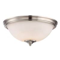 View 13" 18 watt 120 volt 3000K Brushed Nickel Frosted Fluted Glass Shade LED Ceiling Light Fixture