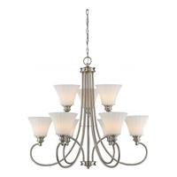 View 9 Light 108 watt 3000K Natural White Brushed Nickel Dimmable LED Chandelier