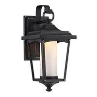 Nuvo Lighting 1 Light 11 watt 120 volt Sterling Black Etched Glass Shade 3000K Dimmable LED Outdoor Wall Sconce