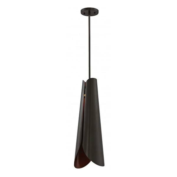 1 Light Bronze Copper Accent LED Pendant Light Fixture