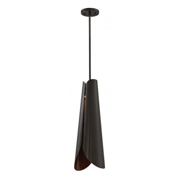 1 Light Bronze Copper Accent LED Pendant Light Fixture