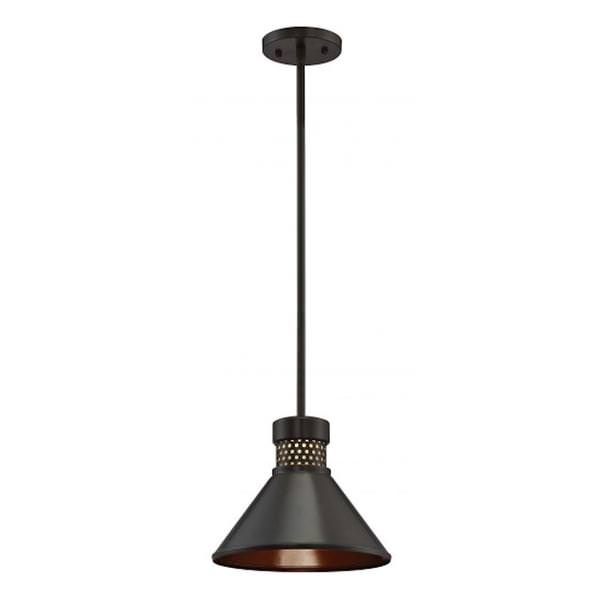 1 Light Dark Bronze Copper Accent LED Pendant Light Fixture