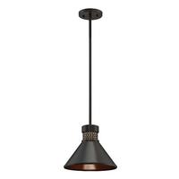 View 1 Light Dark Bronze Copper Accent LED Pendant Light Fixture