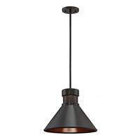 View 1 Light Dark Bronze Copper Accent LED Pendant Light Fixture