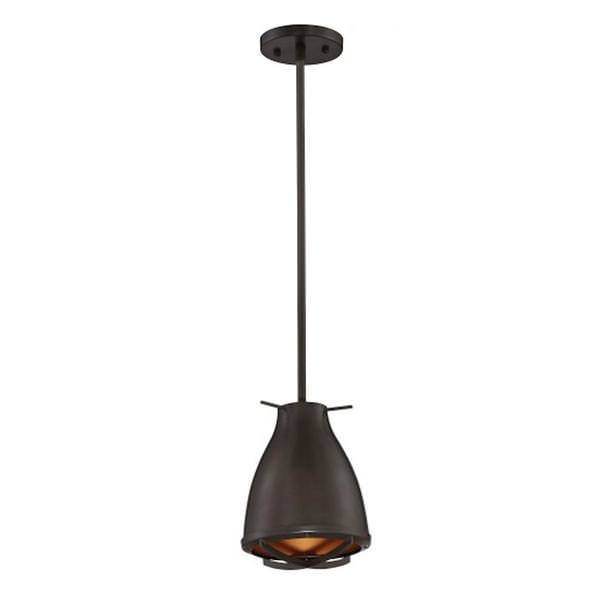 1 Light Dark Bronze Copper Accent LED Pendant Light Fixture