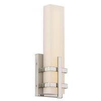 View 1 Module Polished Nickel White Acrylic Lens Single Wall Sconce Light Fixture