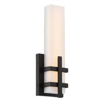 View 1 Module Aged Bronze White Acrylic Lens Single Wall Sconce Light Fixture