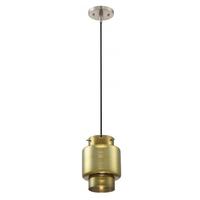 Nuvo Lighting 1 Light Brushed Nickel Antiqued Glass Shade LED Mini Pendant Light Fixture