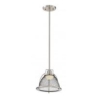 Nuvo Lighting 1 Light Brushed Nickel Black Mesh LED Pendant Light Fixture
