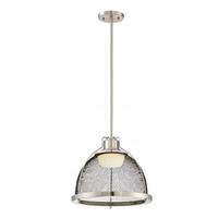 Nuvo Lighting 1 Light Brushed Nickel Black Mesh LED Pendant Light Fixture