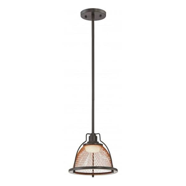 1 Light Dark Bronze Copper Mesh LED Pendant Light Fixture