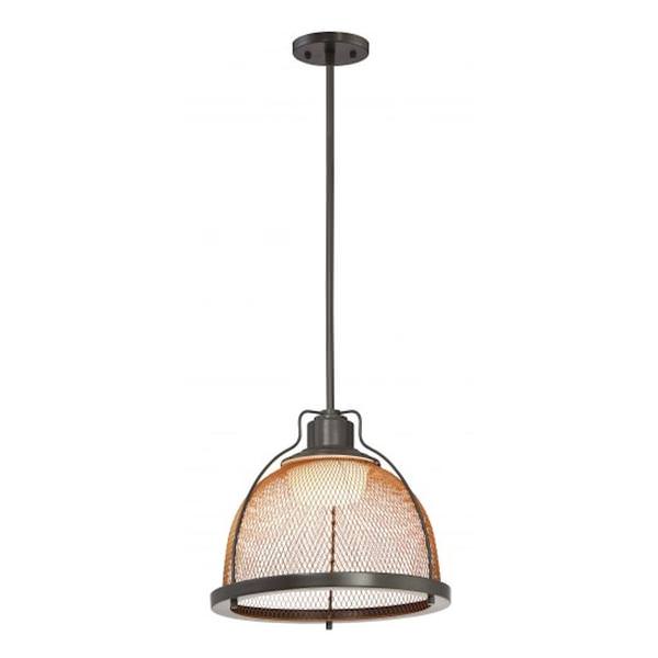 1 Light Bronze Copper Mesh LED Pendant Light Fixture