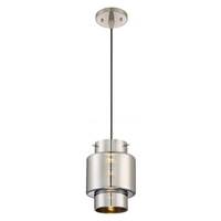 Nuvo Lighting 1 Light Brushed Nickel Mirrored Glass Shade LED Mini Pendant Light Fixture