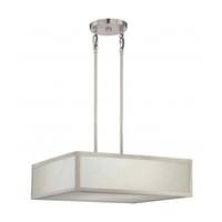 View 2 Light Brushed Nickel Gray Marbleized Acrylic Panels LED Pendant Light Fixture