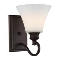 Nuvo Lighting 1 Module Forest Bronze Frosted Fluted Glass Shade Wall Light Fixture