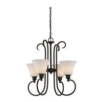 View 4 Light Forest Bronze Frosted Fluted Glass Shades LED Pendant Light Fixture