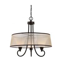 View 3 Light Forest Bronze Frosted Fluted Glass Shades LED Pendant Light Fixture
